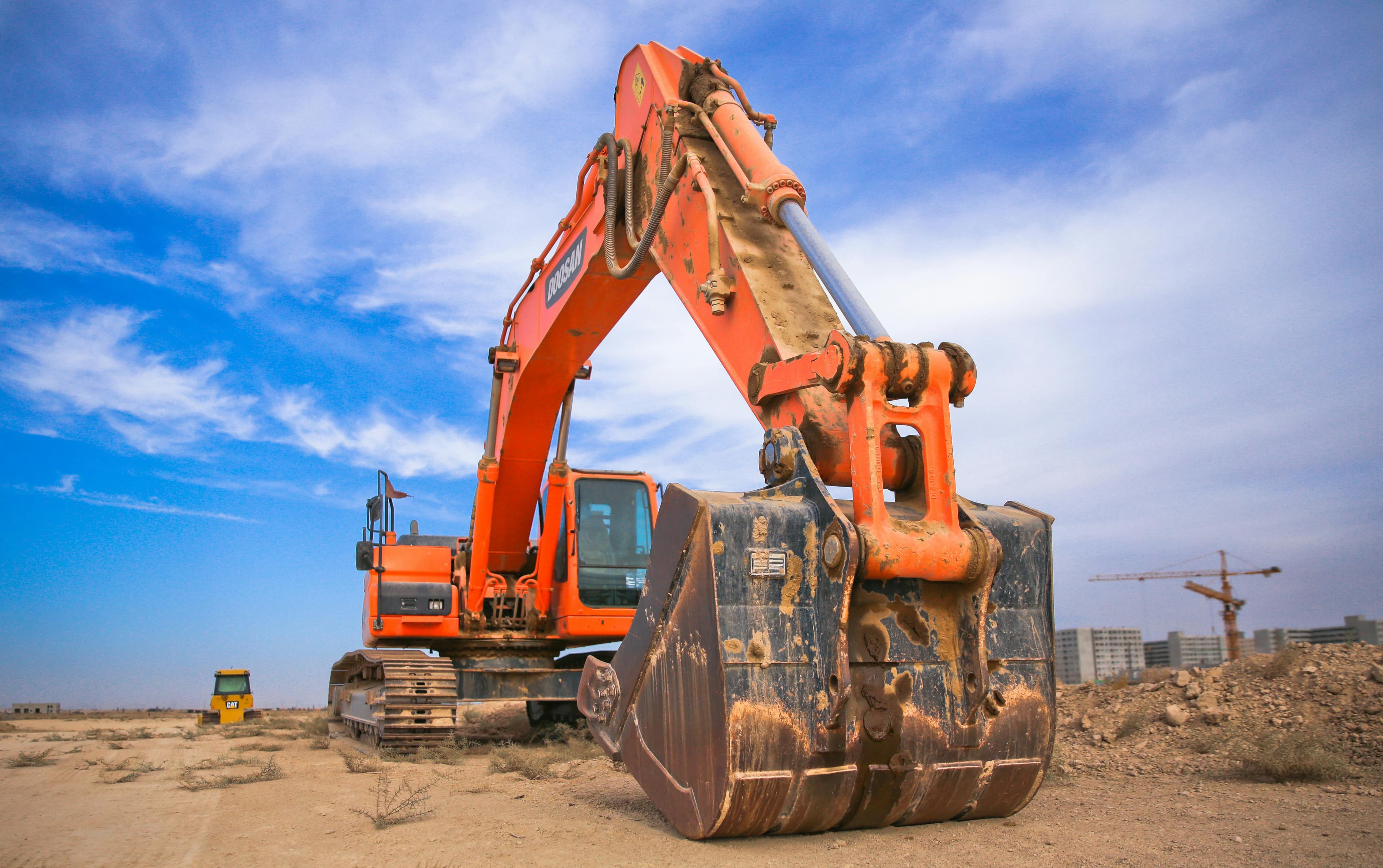 Large excavator prominent in an open-cast mine